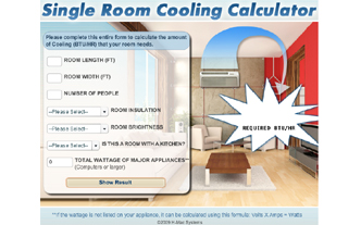 Single Room Cooling Calculator